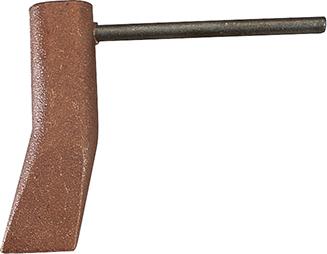 Bild von Kupferstück Hammerform mit Eisenstift gekröpft für Propan-Handgriff 500gGCE