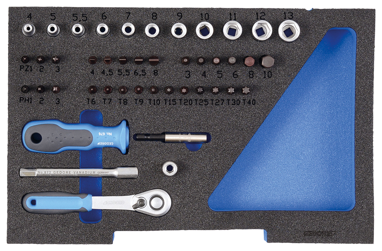 Bild für Kategorie 1100 W-002 VDE Werkzeugkarte mit VDE-Zangen/Schraubendreher-Sortiment 9-teilig