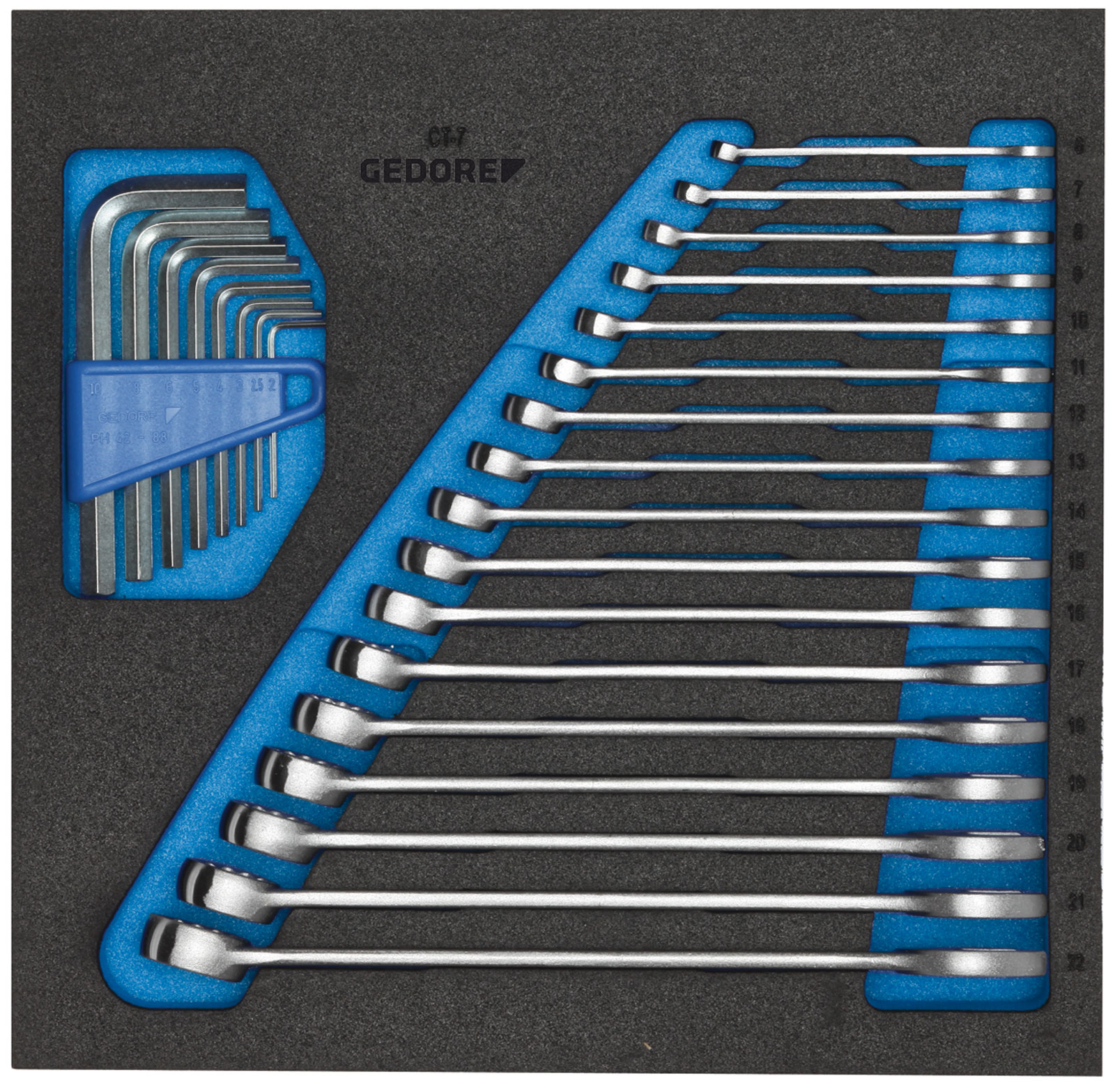 1500 CT2-7 Ring-Maulschlüssel-Satz in 2/3 Check-Tool-Modul
