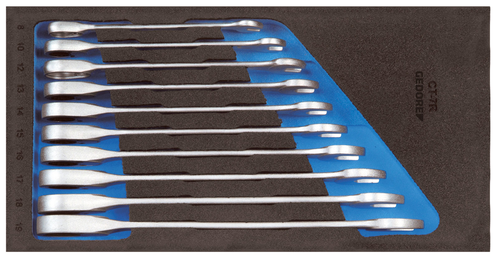 1500 CT1-7 R Satz Maulschlüssel mit Ringratsche in 1/3 Check-Tool-Modul
