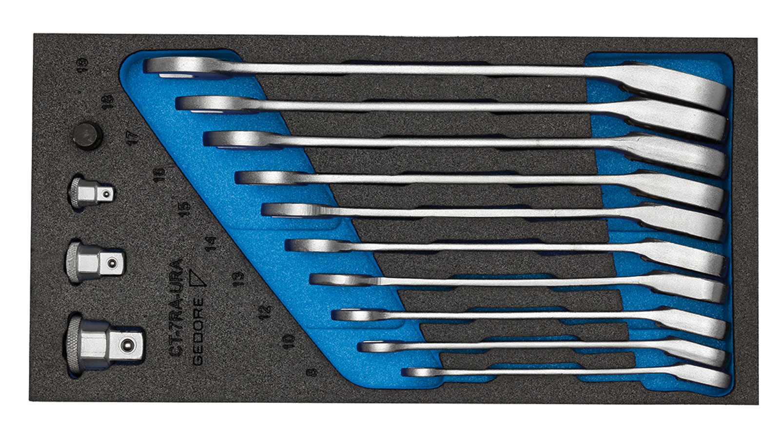 1500 CT1-7 URA Satz Maulschlüssel mit Ringratsche, umschaltbar in 1/3 Check-Tool-Modul