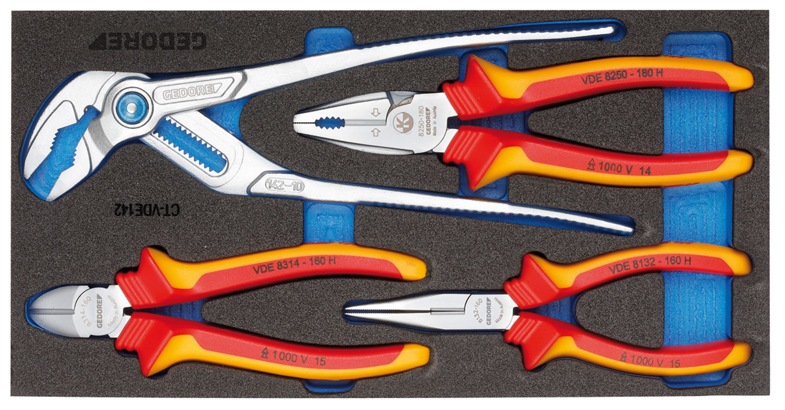 1500 CT1-VDE 142 VDE-Zangen-Sortiment in 1/3 Check-Tool-Modul