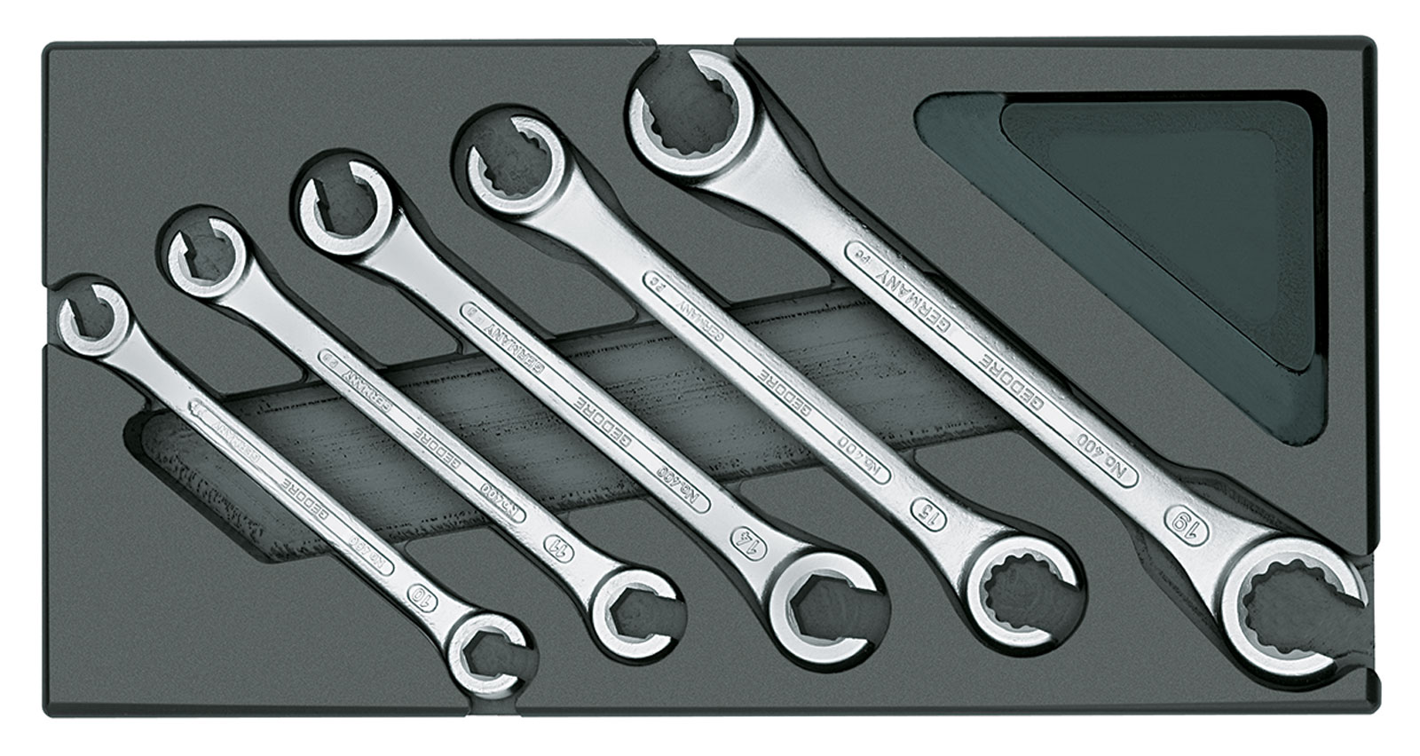 1500 ES-400 Doppelringschlüssel-Satz, offen in 1/3 ES-Modul