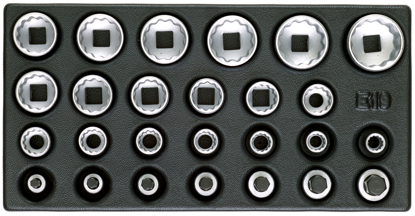 1500 ES-D 19 Satz Steckschlüsseleinsätze 1/2", UD-Profil in 1/3 ES-Modul