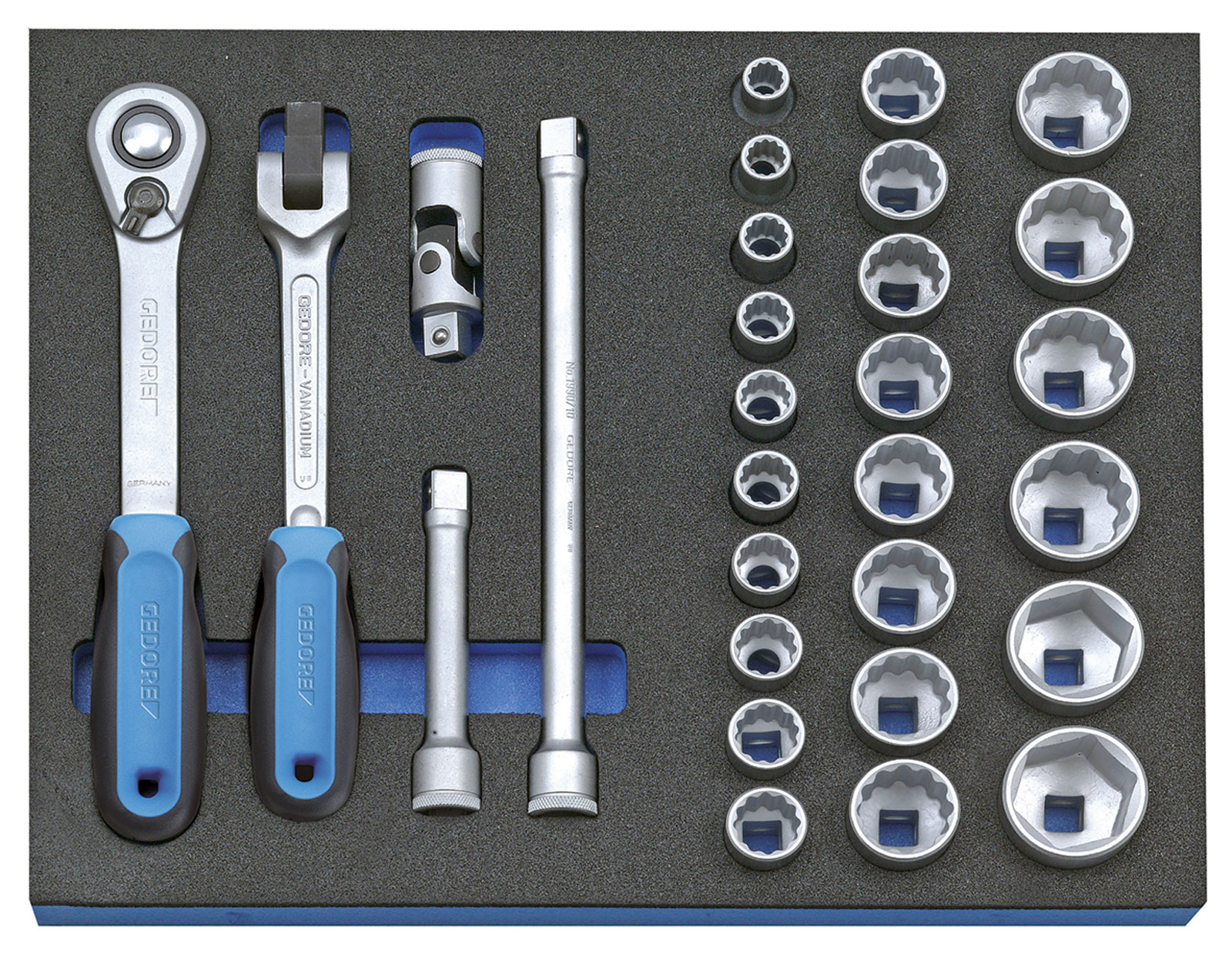 2005 CT2-D 19 Steckschlüssel-Sortiment 1/2" in 2/4 Check-Tool-Modul