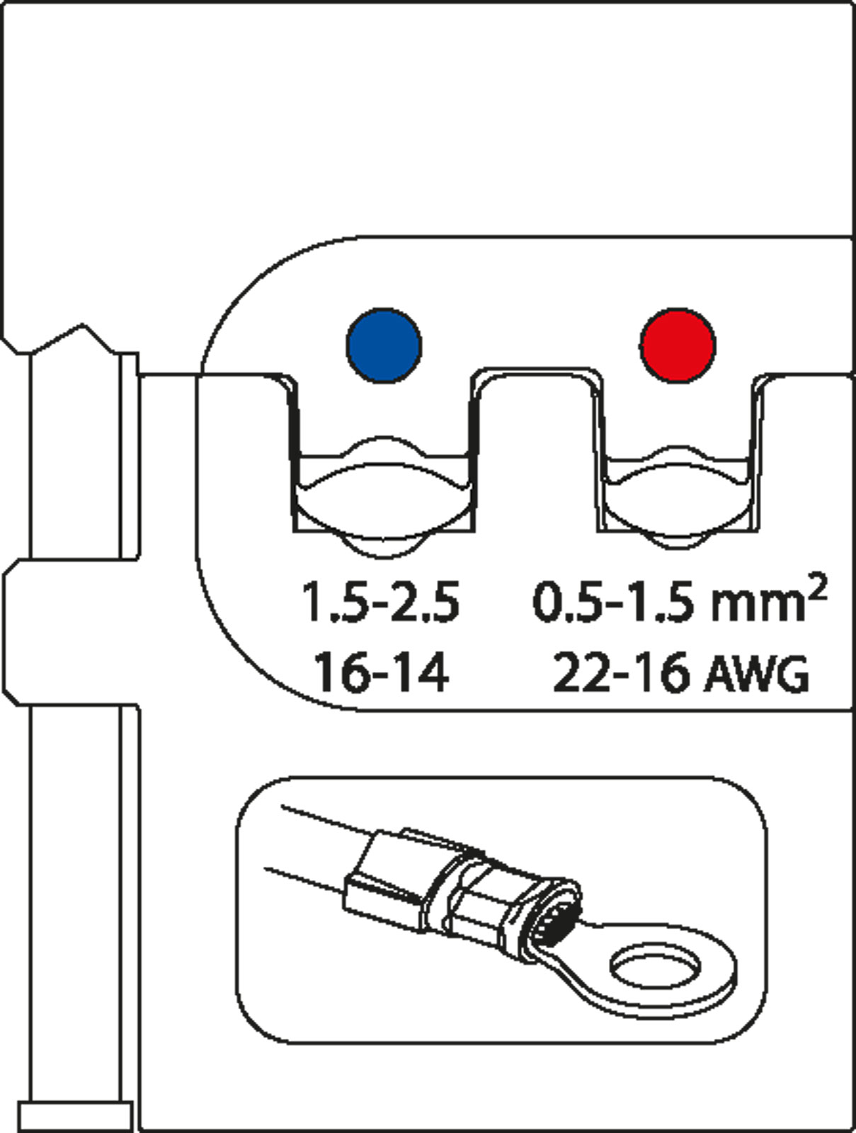 8140-01/-02 Modul-Einsatz für isolierte Kabelschuhe