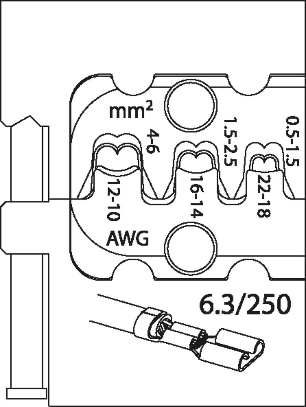 8140-09/-10/-11 Modul-Einsatz für Flachsteckhülsen