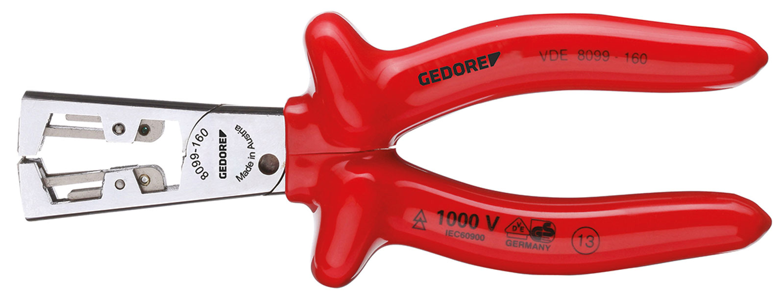 VDE 8099 VDE-Abisolierzange STRIP-FIX mit Tauchisolierung