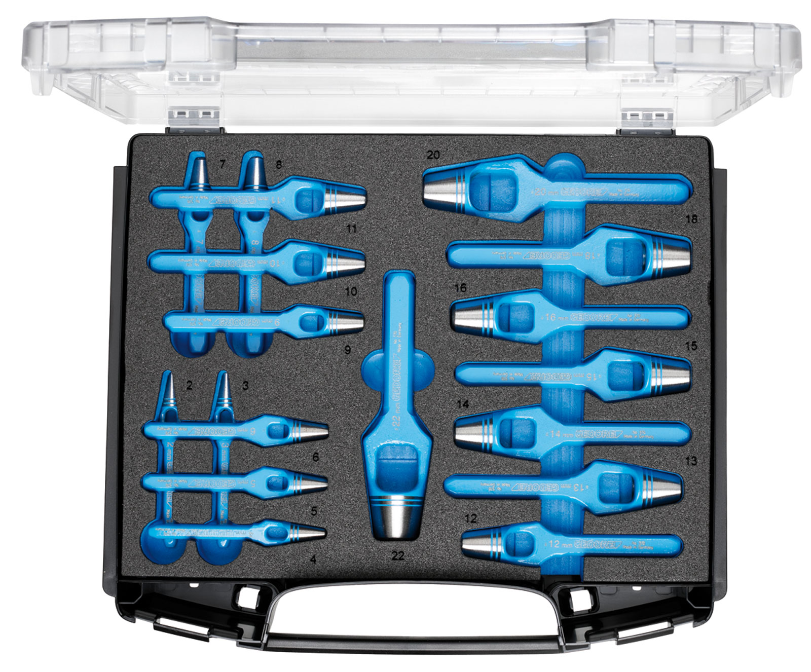 1101-5705 Henkellocheisen-Satz in i-BOXX® 72, 18-teilig
