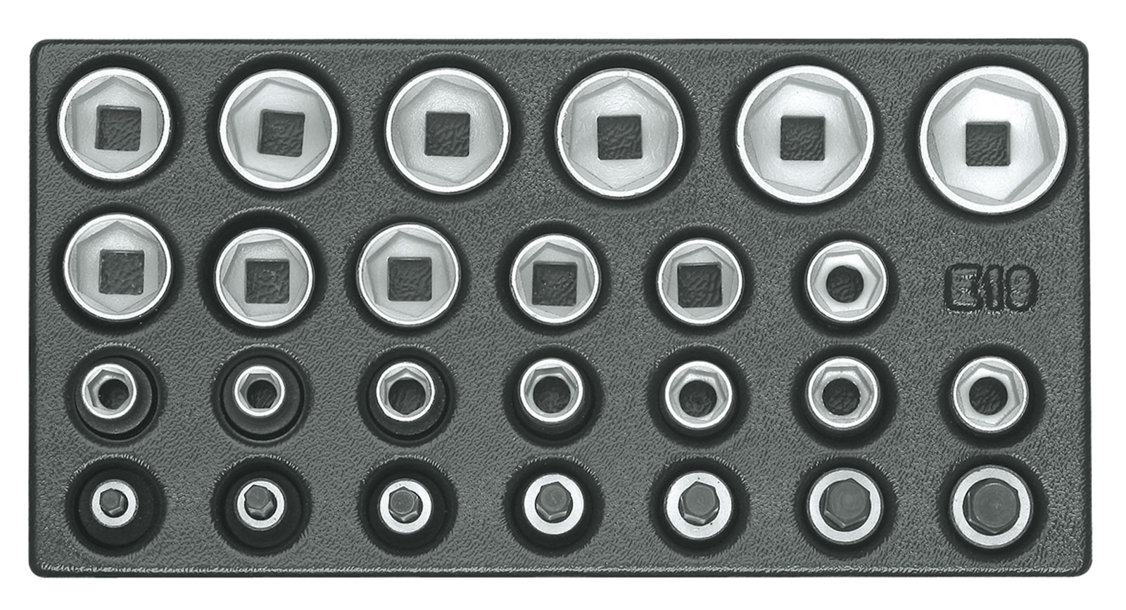 Image de 1500 ES-19 Satz Steckschlüsseleinsätze 1/2", 6-kant, in 1/3 ES-Modul