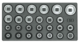 Bild von 1500 ES-19 Satz Steckschlüsseleinsätze 1/2", 6-kant, in 1/3 ES-Modul