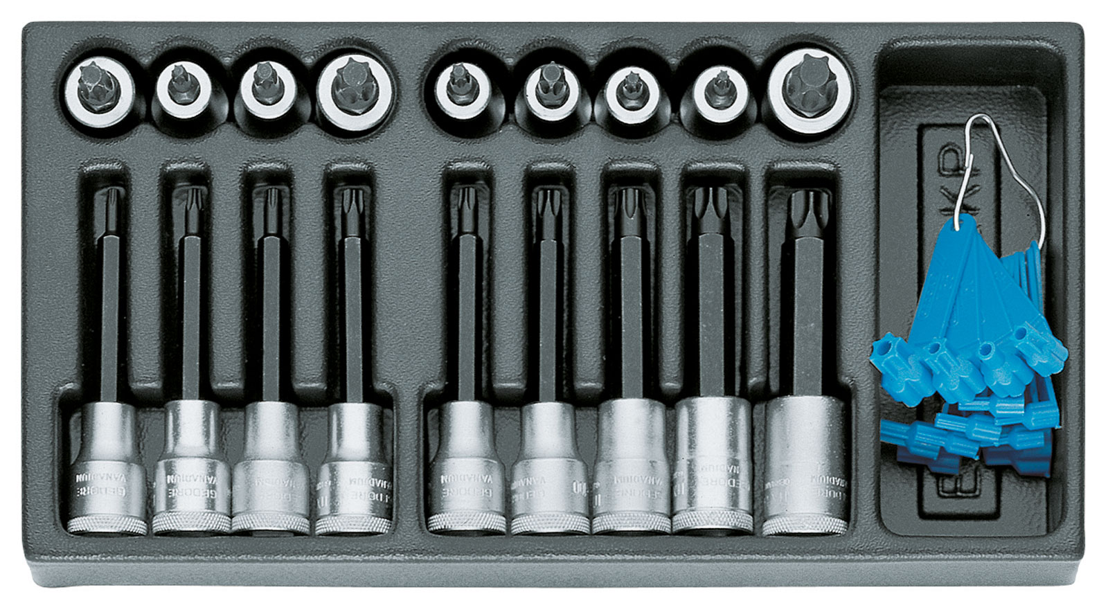 Picture of 1500 ES-ITX 19 LKP Satz Schraubendrehereinsätze 1/2" in 1/3 ES-Modul