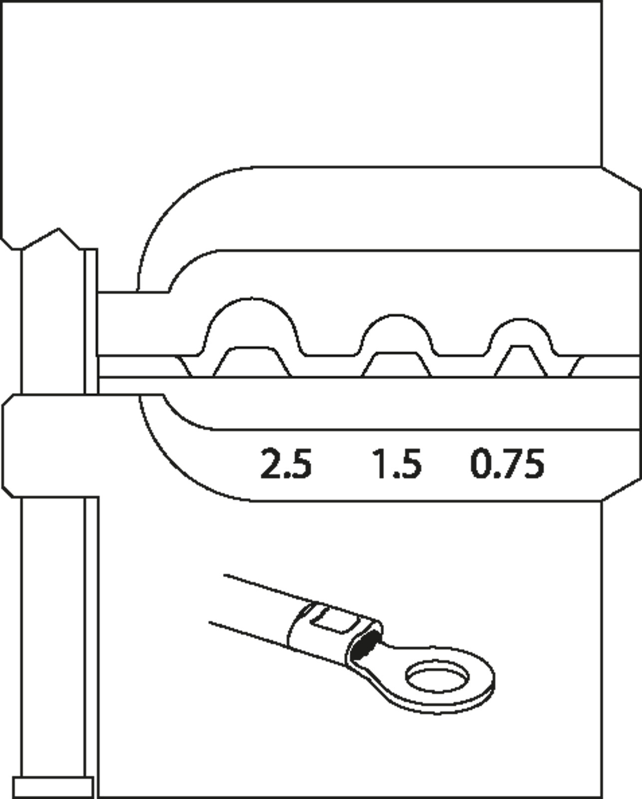 Bild von 8140-04 Modul-Einsatz für unisolierte Kabelschuhe 0,75/1,5/2,5