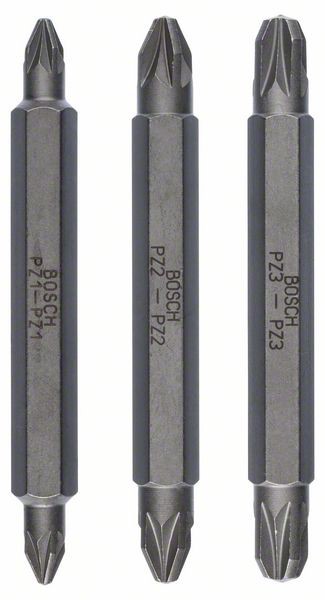 Image de Doppelklingenbit-Set, 3-teilig, PZ1, PZ1, PZ2, PZ2, PZ3, PZ3, 60 mm