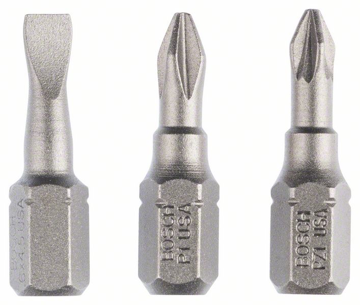 Picture of Schrauberbit-Set Extra-Hart (gemischt), 3-teilig, S 0,6x4,5, PH1, PZ1, 25 mm