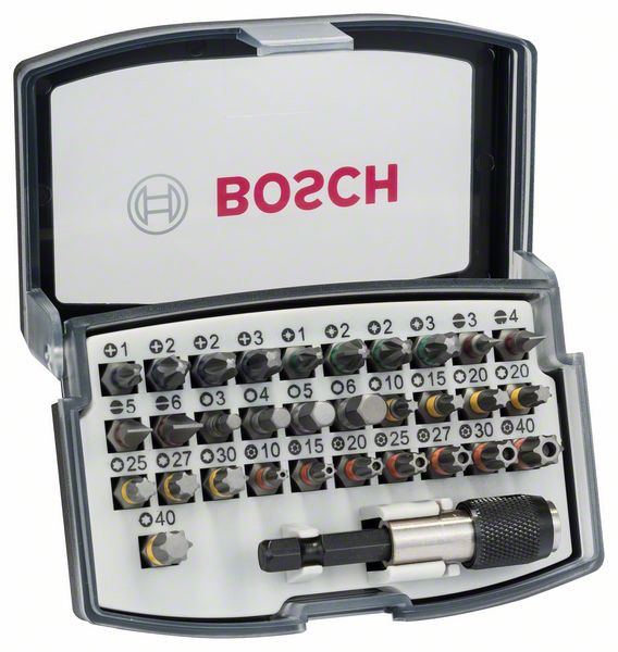 Bild von 32-tlg. Schrauberbit-Set, PH, PZ, H, T + Quick Change-Universalhalter