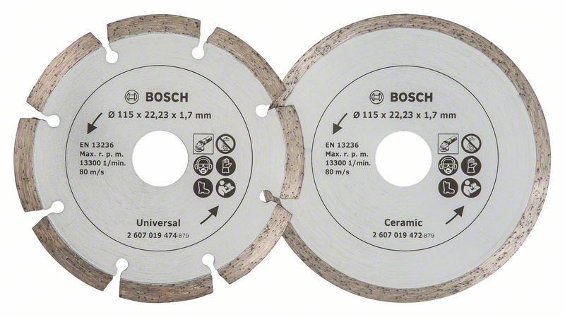 Image de Diamanttrennscheibe für Fliesen und Baumaterial, Durchmesser: 115 mm, 2er-Pack