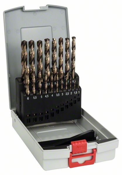 Image de 19-teiliges ProBox Set HSS-Co, DIN 338, 1–10 mm. Für Bohrmaschinen/Schrauber