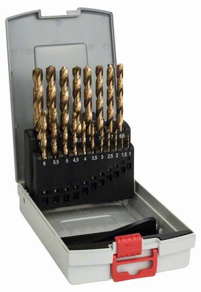Image de 19-tlg. ProBox Metallbohrer-Set HSS-TiN (Titanbeschichtung), 1–10 mm