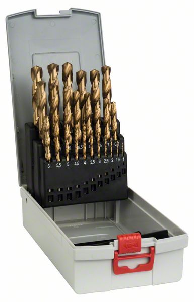 Image de 25-tlg. ProBox-Set HSS-TiN, 1–13 mm. Für Bohrmaschinen/Schrauber