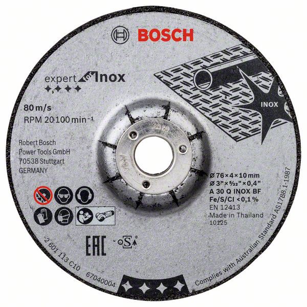 Bild von EXPERT for Inox 2 Stck. x 76 x 4 x 10 mm Schruppscheibe. für Mini-Winkelschleifer