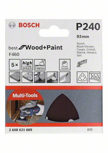 Picture of Schleifblatt F460 Best for Wood and Paint, 93 mm, 60/120/240, 6er-Pack