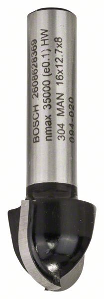 Image de Hohlkehlfräser, 8 mm, R1 8 mm, D 16 mm, L 12,4 mm, G 45 mm