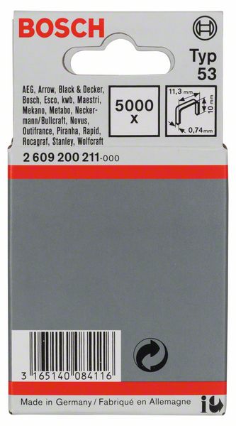 Bild von Feindrahtklammer Typ 53, 11,4 x 0,74 x 10 mm, 5000er-Pack
