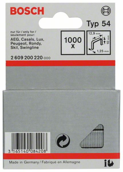 Picture of Flachdrahtklammer Typ 54, 12,9 x 1,25 x 10 mm, 1000er-Pack