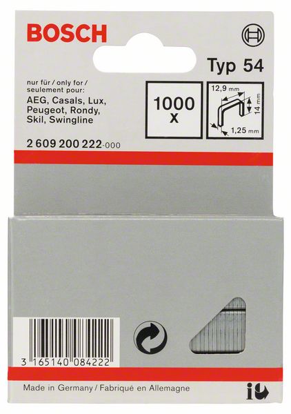 Picture of Flachdrahtklammer Typ 54, 12,9 x 1,25 x 14 mm, 1000er-Pack