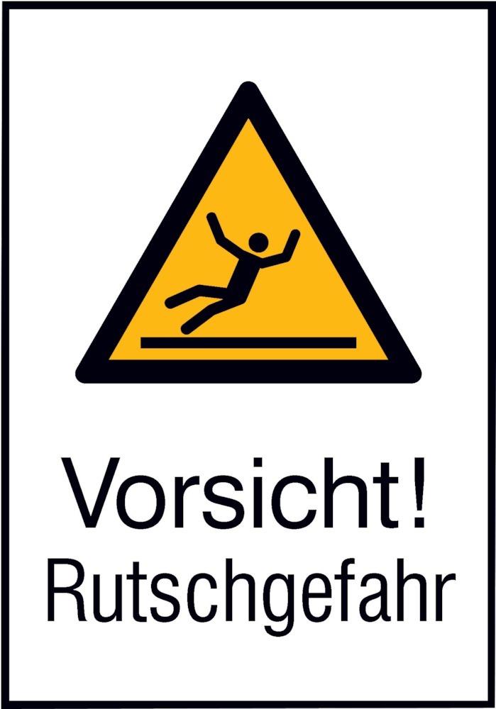 Picture for category Kombi-Warnschild „Vorsicht Rutschgefahr”