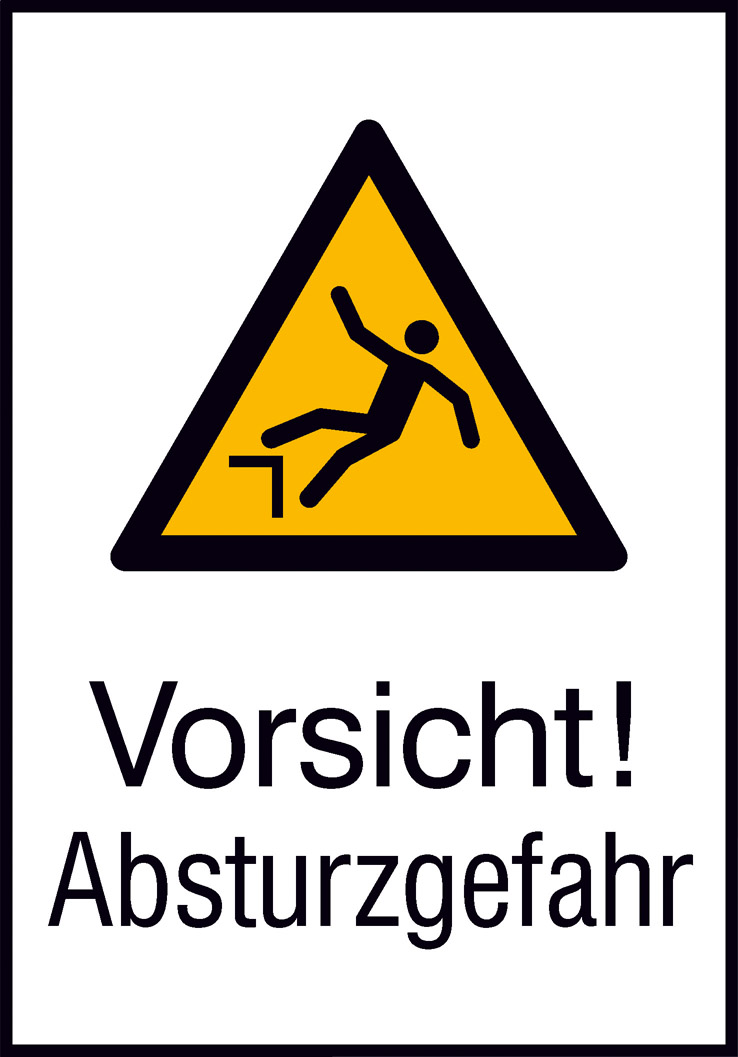 Picture for category Kombi-Warnschild „Vorsicht Absturzgefahr”