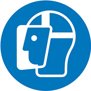 Picture for category Gebotsschild „Gesichtsschutzschild benutzen”
