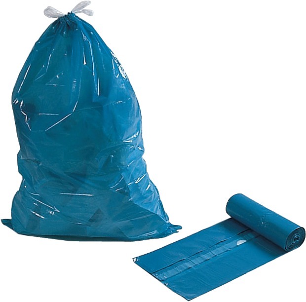 Bild für Kategorie Müllsack, 120 Liter blau, m. Zugband, Rollenware (PE)