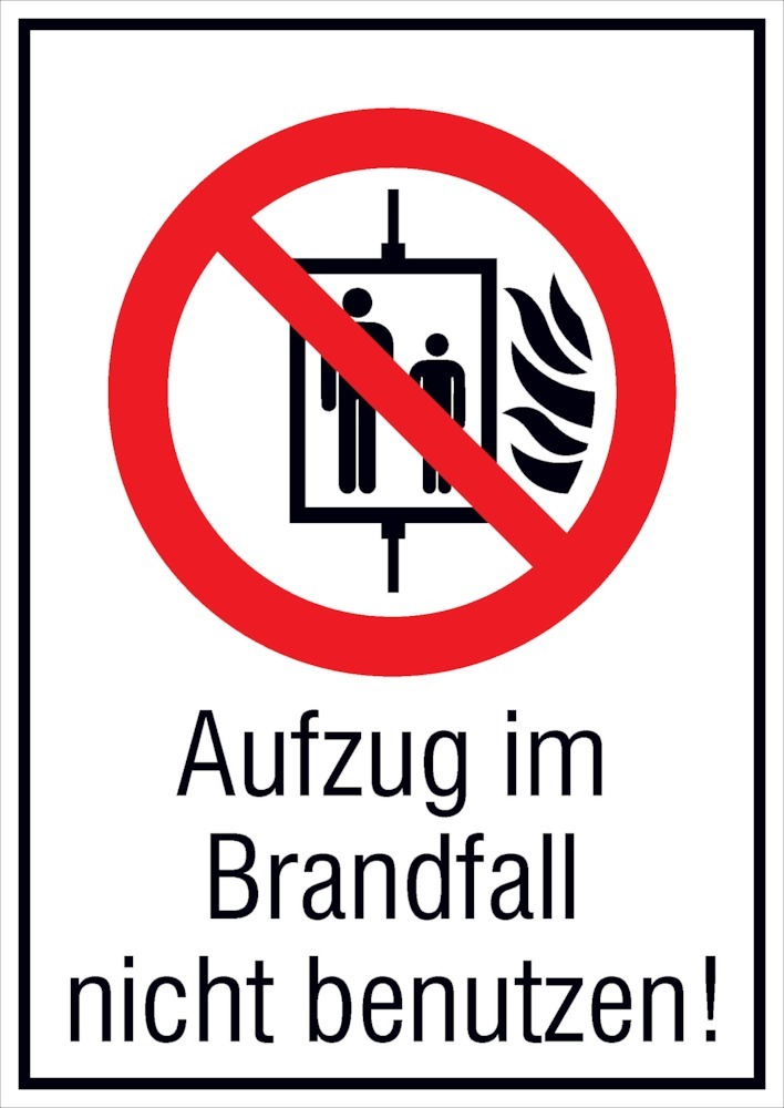 Image de Verbotsschild Folie B131xH185 mm Aufzug im Brandfall nicht benutzen