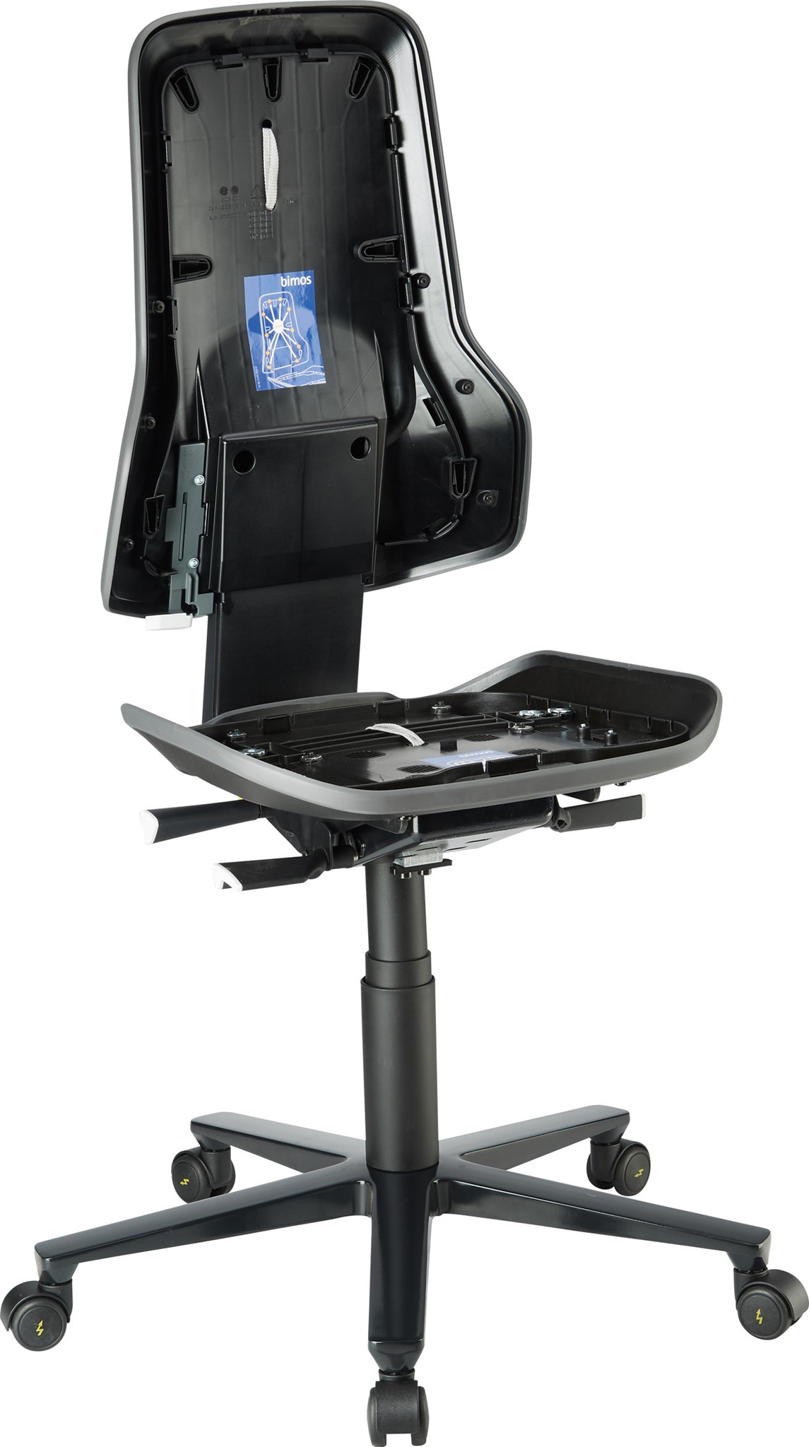 Image de Bimos Arbeitsstuhl ESD Neon 2, grau Sitzhöhe 450-620 mm mit Rollen, ohne Polster