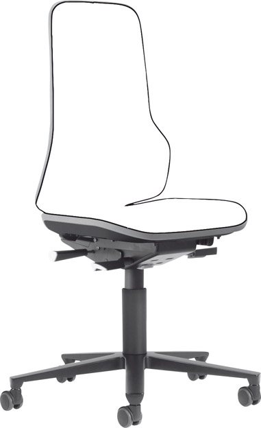 Image de Bimos Arbeitsstuhl grau,ohne Polster Sitzhöhe 450-620 mm mit Rollen