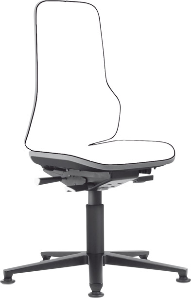 Image de Bimos Arbeitsstuhl grau,ohne Polster Sitzhöhe 450-620 mm mit Gleiter