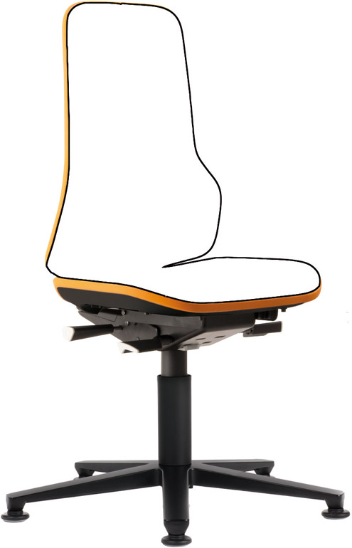 Picture of Bimos Arbeitsstuhl Neon orange,ohne Polster Sitzhöhe 450-620 mm mit Gleiter