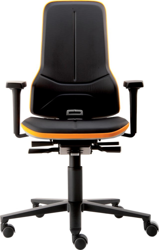 Image de Bimos Arbeitsstuhl Neon orange,ohne Polster Sitzhöhe 450-620 mm mit Rollen