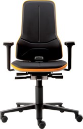 Bild von Bimos Arbeitsstuhl Neon orange,ohne Polster Sitzhöhe 450-620 mm mit Rollen