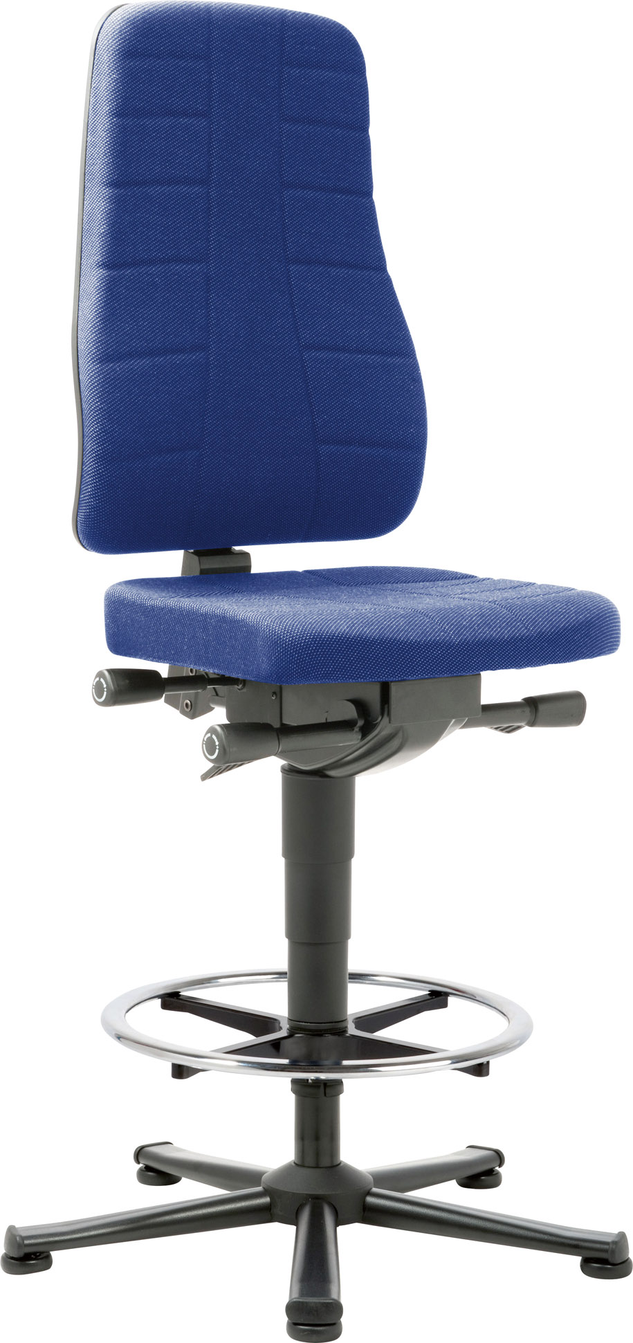 Image de Bimos Arbeitsstuhl 9641-6802 All-In-One 3 Sitzhöhe 570-830 mm mit Gleiter, Stoff blau