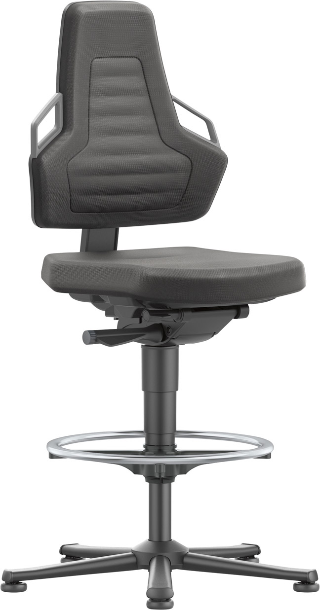 Image de Bimos Arbeitsstuhl Nexxit 3 Griff grau Sitzhöhe 570-820 mm Supertec schwarz,Fußring