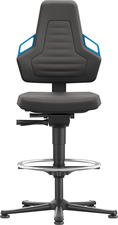 Image de Bimos Arbeitsstuhl Nexxit 3 Griff blau Sitzhöhe 570-820 mm Supertec schwarz,Fußring