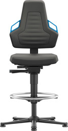 Bild von Bimos Arbeitsstuhl Nexxit 3 Griff blau Sitzhöhe 570-820 mm Integral schwarz,Fußring