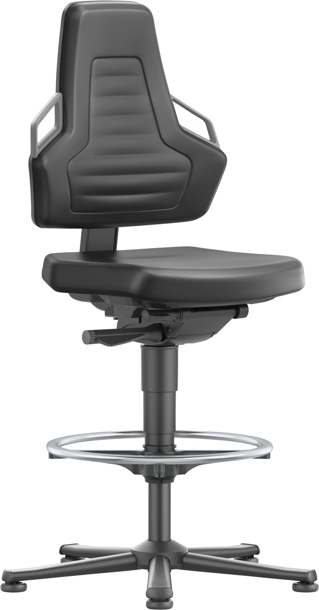 Image de Bimos Arbeitsstuhl Nexxit 3 Griff grau Sitzhöhe 570-820 mm Kst. schwarz,Fußring