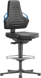 Bild von Bimos Arbeitsstuhl Nexxit 3 Griff blau Sitzhöhe 570-820 mm Kst. schwarz,Fußring