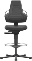 Bild von Bimos Arbeitsstuhl Nexxit 3 Griff grau Sitzhöhe 570-820 mm Stoff schwarz,Fußring