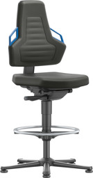 Bild von Bimos Arbeitsstuhl Nexxit 3 Griff blau Sitzhöhe 570-820 mm Stoff schwarz,Fußring