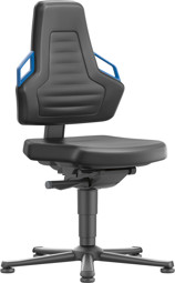 Bild von Bimos Arbeitsstuhl Nexxit 1 Griff blau Sitzhöhe 450-600 mm Kst. schwarz,mit Gleiter
